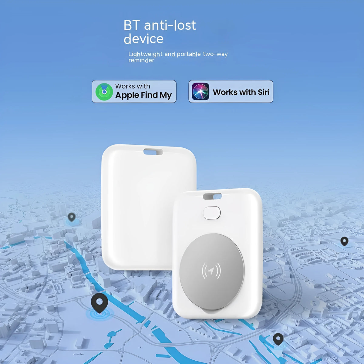 White ABS plastic pet tracking device with a compact, portable design.