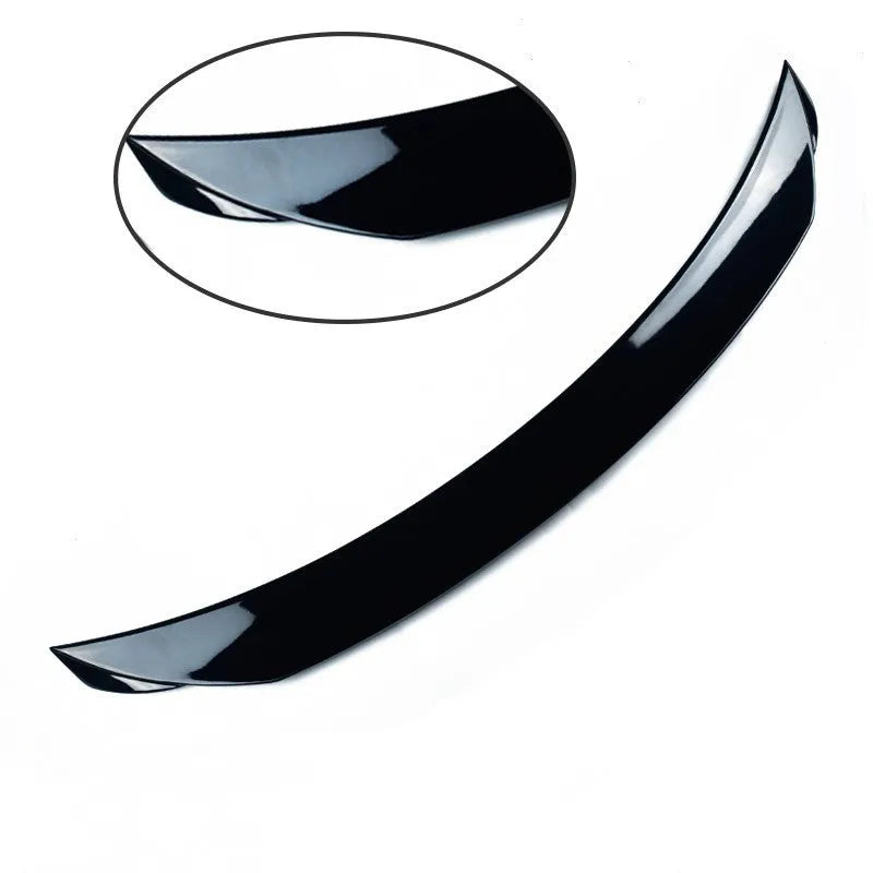 Mazda 3 Exela modified sports tail trim with large fixed wind-surrounded blade in bright black finish