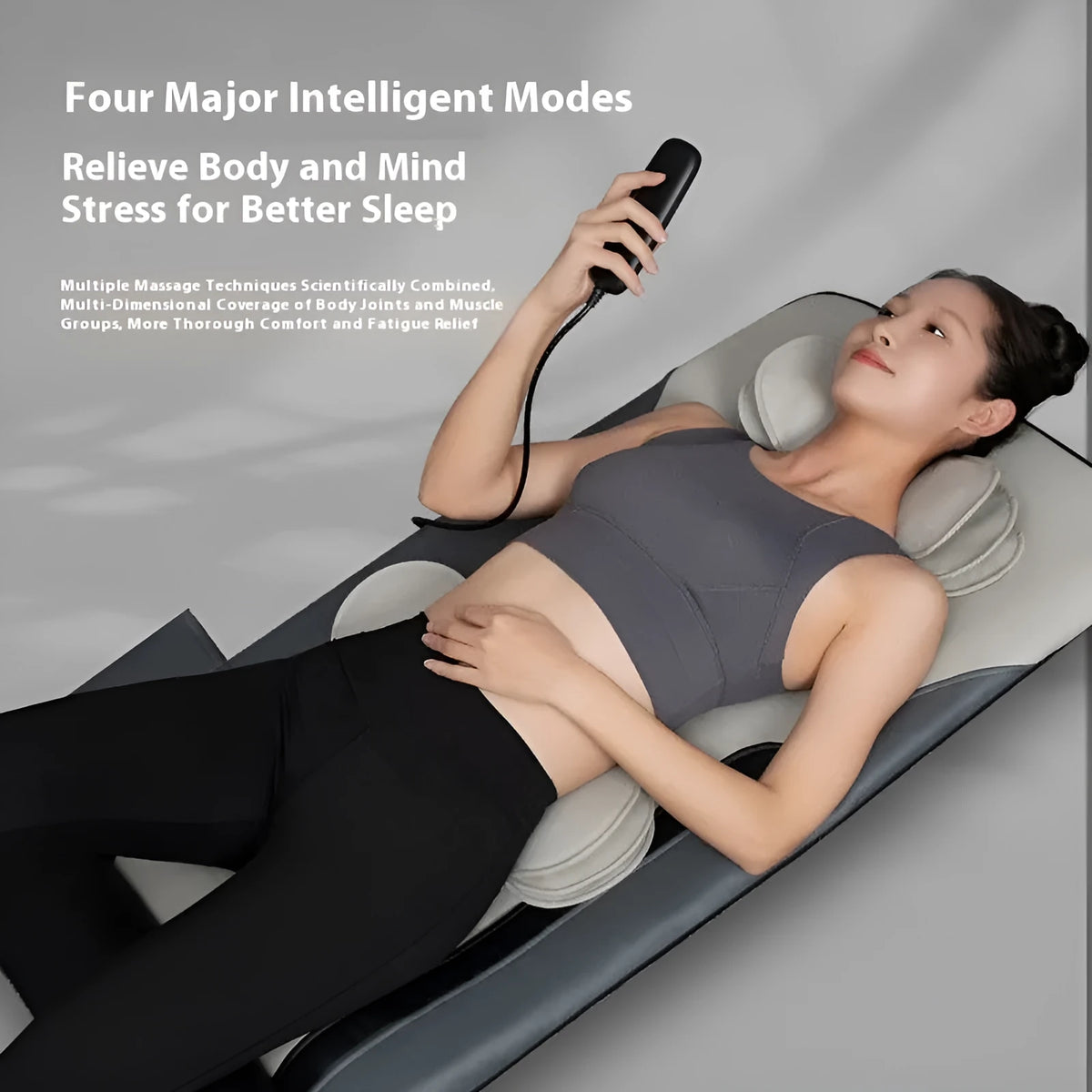 Electric full body massage mat with PU leather surface, AC powered, airbag clamp and friction functions, AVS-307C