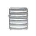 Elastic puff bag laptop sleeve for 9.7-11 inch devices in black, khaki, and silver colours