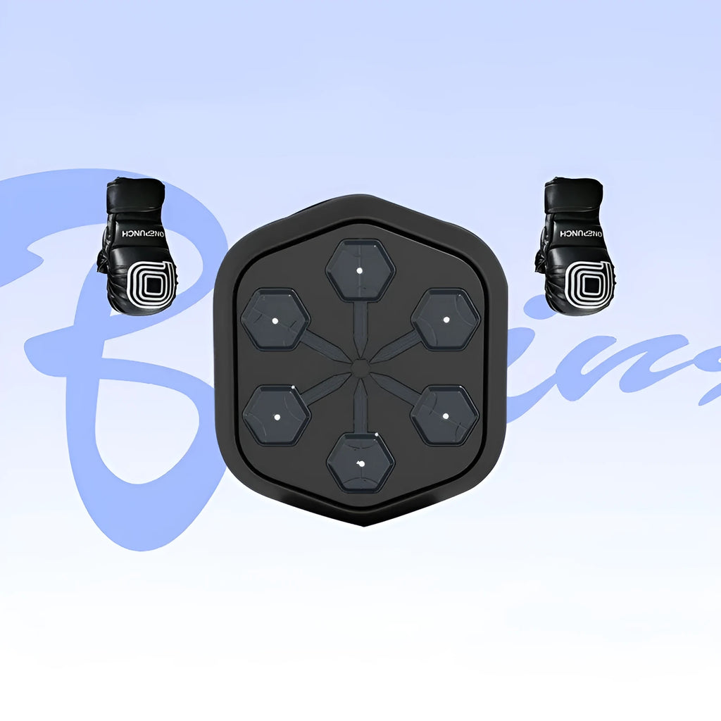 Black smart music boxing machine with EVA surface and Bluetooth connectivity for home fitness training