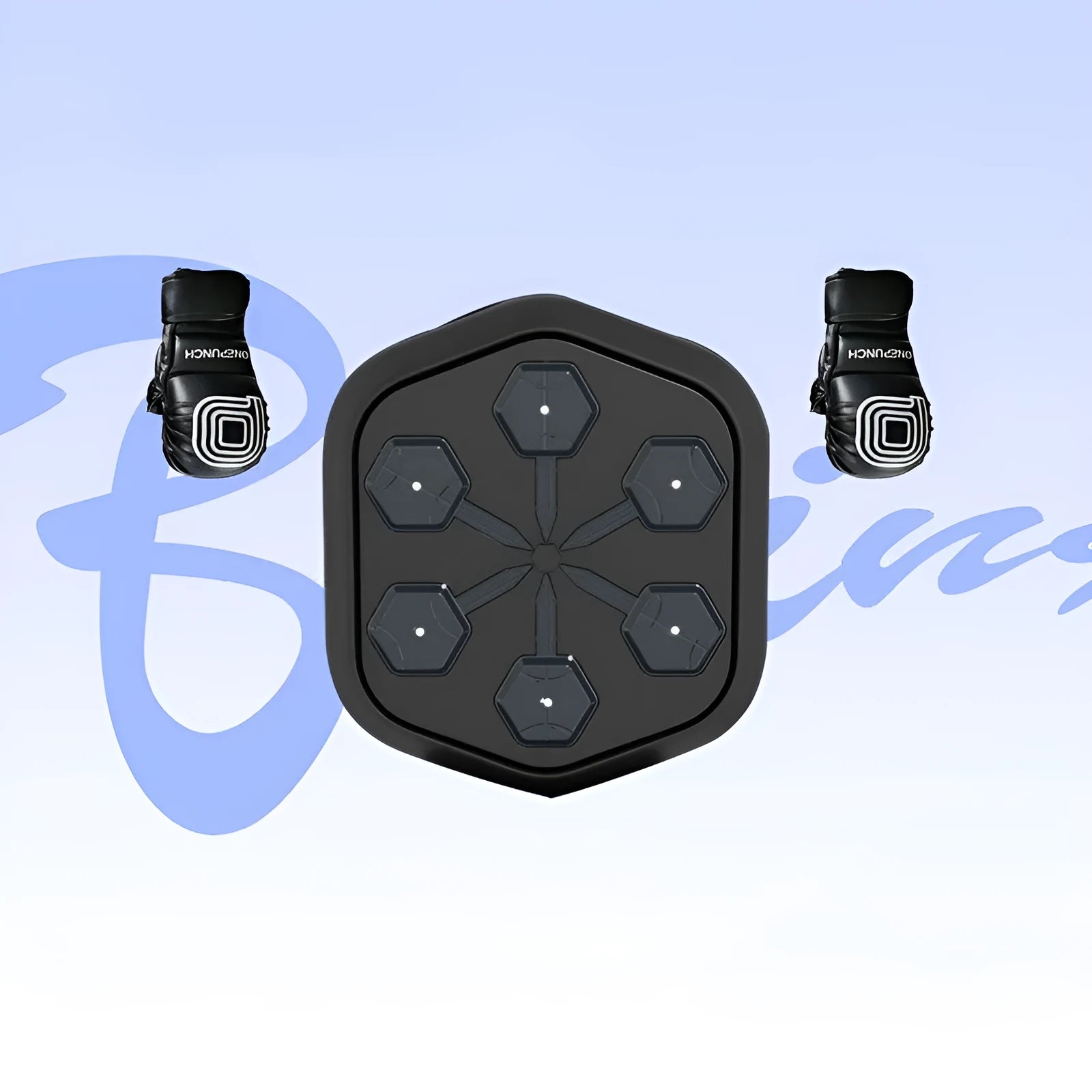 Black smart music boxing machine with EVA surface and Bluetooth connectivity for home fitness training