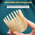 White buffalo horn comb with wide teeth for traditional Chinese head meridian massage